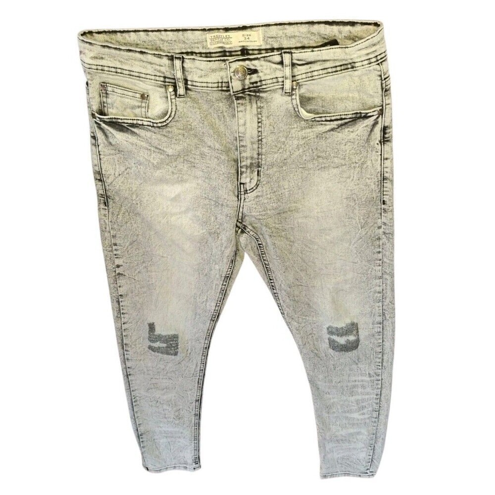 Trestles Supply Co. Mens Denim Jeans Acid Wash Light WashDistressed Size 34